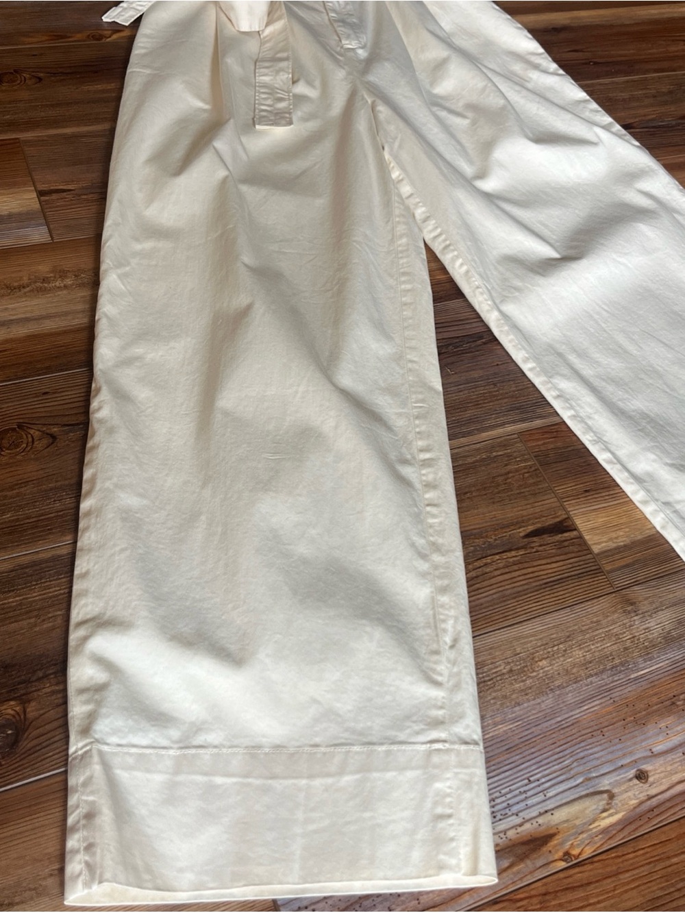 Everlane Cream Paperbag Waist Trousers with Tie Belt - Picture 5 of 10